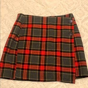 Red Plaid Mini Skirt